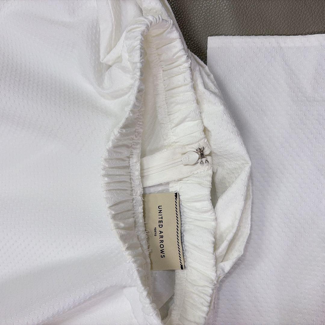 ユナイテッドアローズ ドットドビー ボウタイ 2WAY ブラウス ホワイト