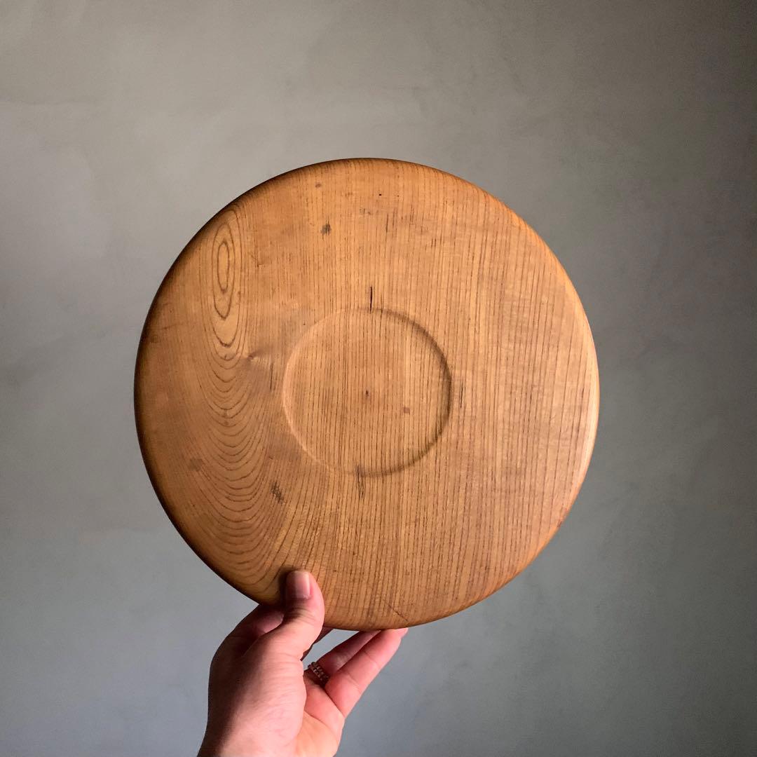 佳き木肌の くりぬき盆 No.5 古道具 アンティーク