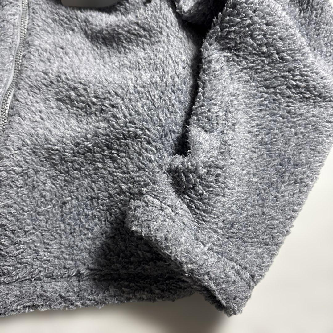 美品 BabolaT バボラ ボアフリース ナイロン パーカー グレー L 防寒