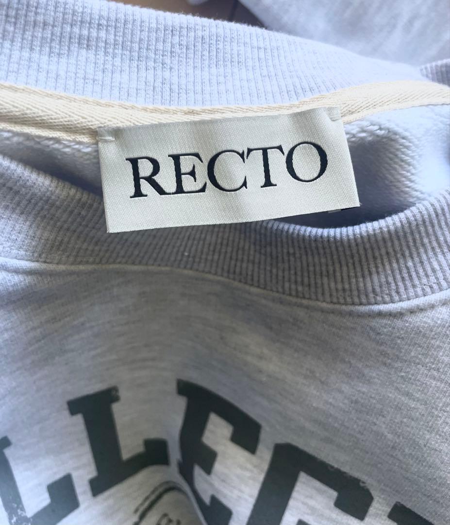 人気韓国ブランド‼️RECTO メンズグレー スウェット 肉厚裏毛トレーナー