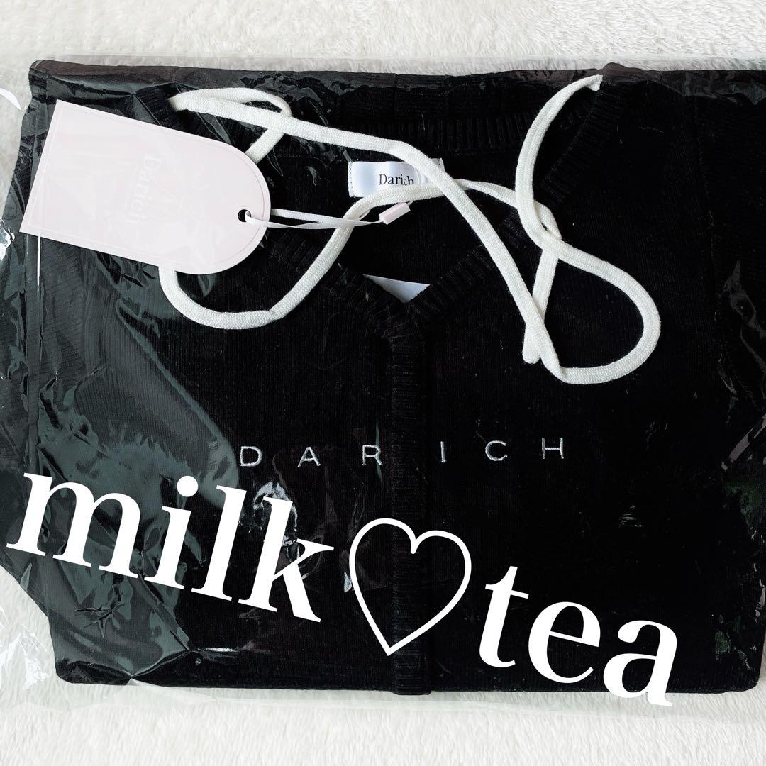 新品 ダーリッチ ウエストオープンリボンデザインニットミニワンピース 黒 FL