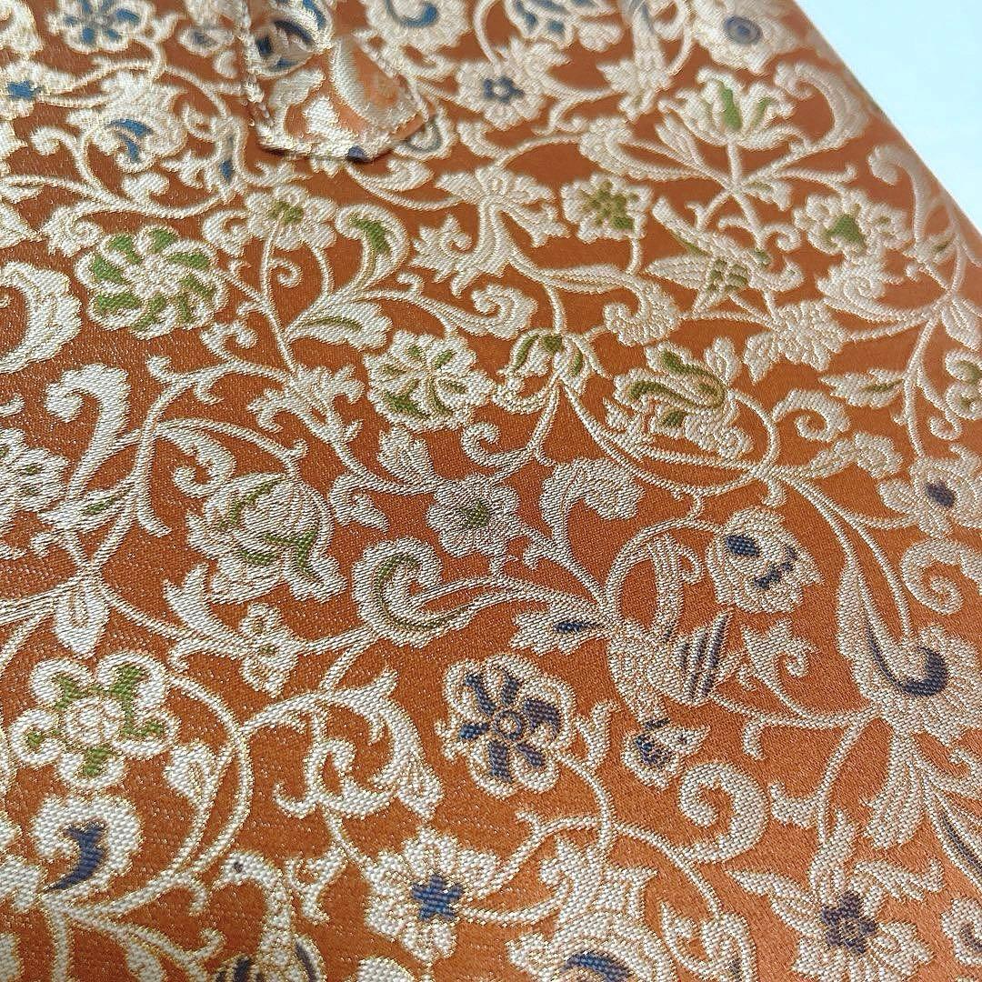 川島織物 和装バッグ Wファスナーバッグ(大) 瑞鳥唐草 絹 シルク 未使用