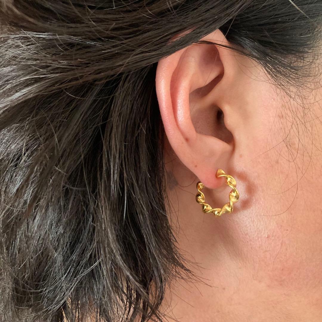 特別価格ゴールド　18k シルバー925 両耳　ピアス　18mm BWL