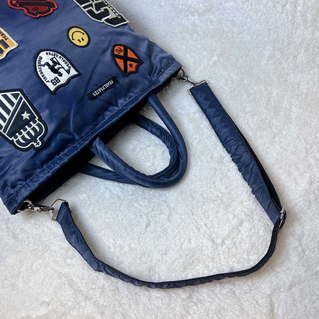 【極美品】パーリーゲイツ 2way ロッカーバッグ ワッペン ゴルフ ネイビー
