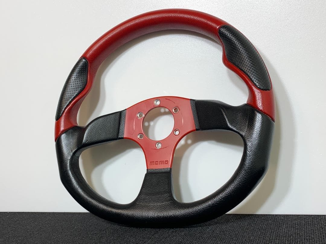 モモ MOMO コマンド2 レッドスポーク 35パイ 廃盤モデル 希少 リング付