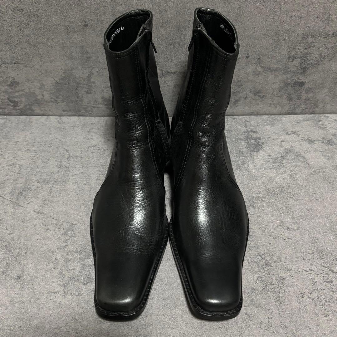 未使用級　5351プールオム　ブーツ　サイドジップ　ブラック　本革　2112