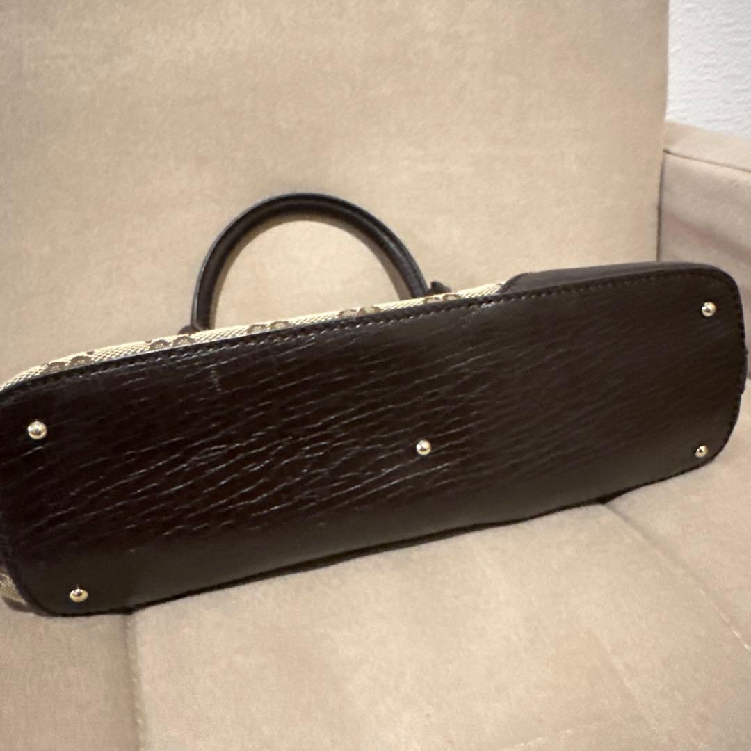 【美品】GUCCI ホースビット GGキャンバス ハンドバッグ