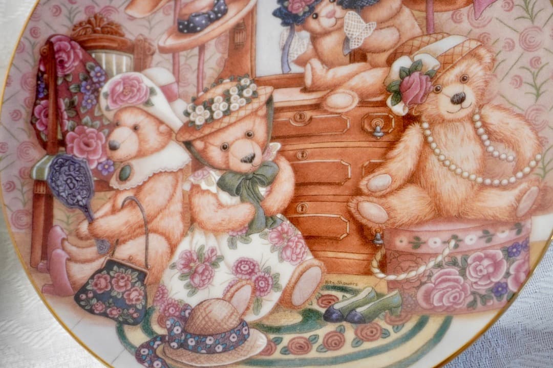 Franklin Mint テディベア 絵皿 4枚セット コレクションプレート