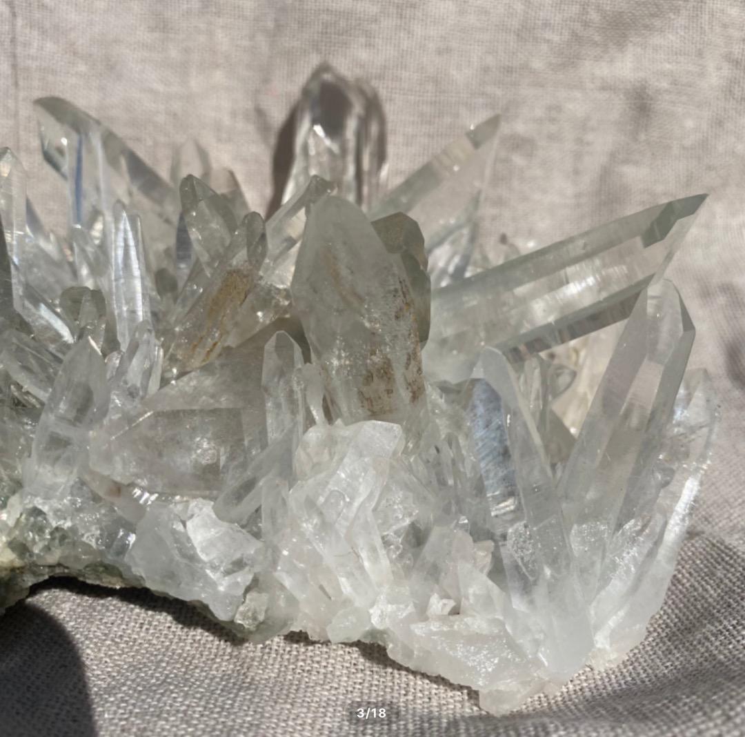 【ヒマラヤ水晶 インド マニハール産 ♡ 水晶クラスター】クローライト付き