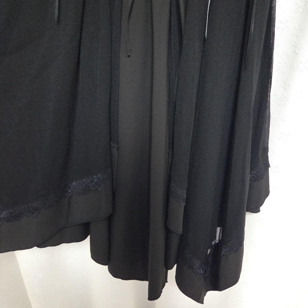 OZZON 白薔薇刺繍イレギュラーヘムジャンパースカート（黒）