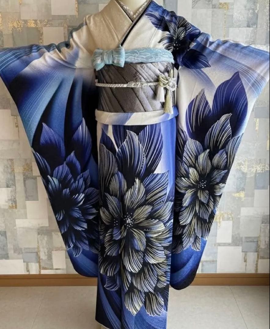 SWEETANGEL ラインストーン振袖 完全フルセット 大輪 ダリア 振袖一式