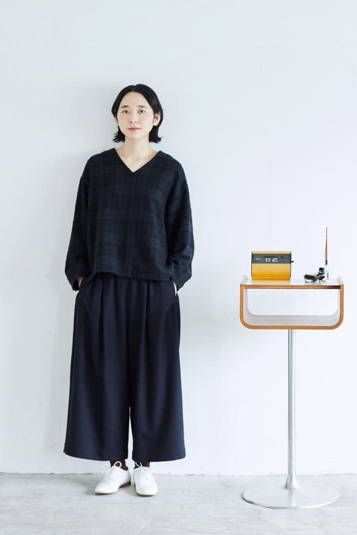 atelier naruseアトリエナルセ◼︎ウールフラノガウチョパンツ◼︎ブラック
