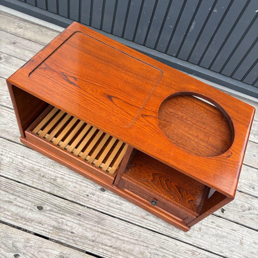 【昭和レトロ】木製 お座敷ワゴン ポットワゴン 隠しキャスター付 飾り棚 古道具