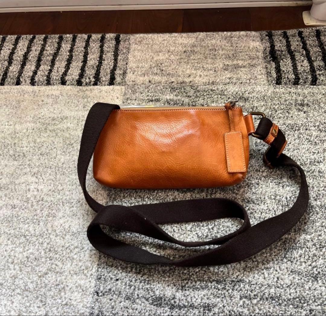 押*切様 イルビゾンテ ショルダーバッグ クロスボディバッグ　ヌメ　刻印