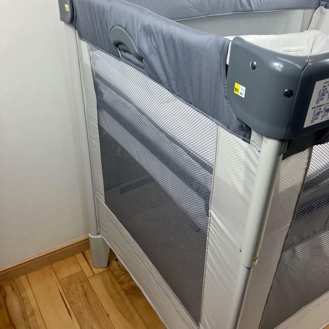 【極美品・良品】アップリカ ココネルエアーベビーベッド グレーベアー