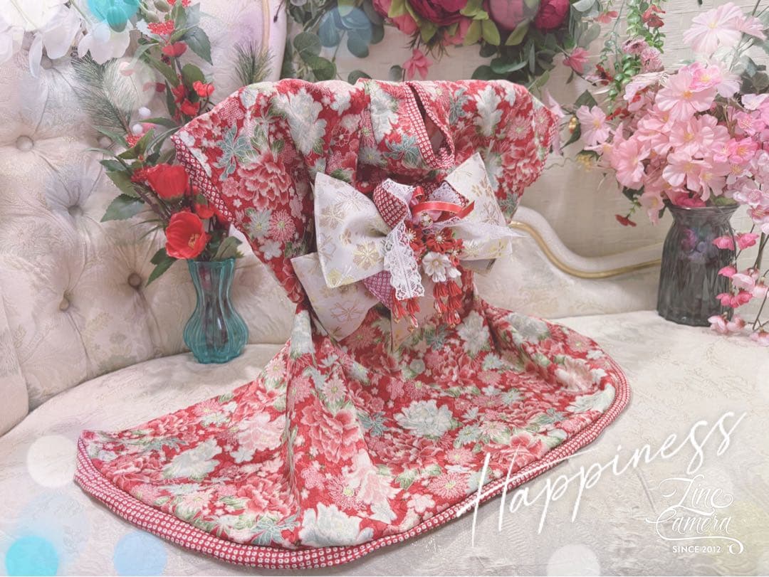 B419.pon2pan2☆オーダー☆犬着物☆犬2ウェイ着物☆犬お引き摺り着物