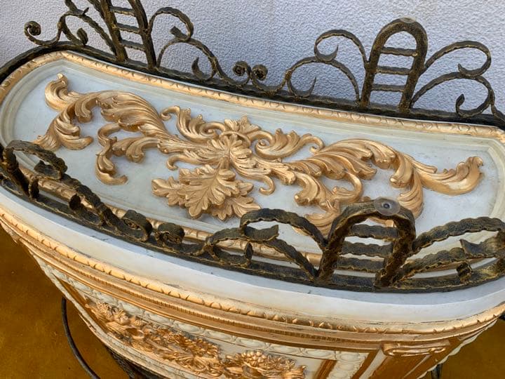 希少　イタリア　ロココ調　レジカウンター　飾り棚　テーブル　カウンターバー　店舗