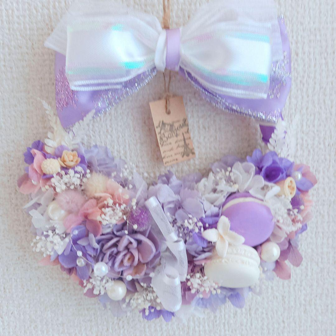 No95 優しいお姉さんカラー⸜❤︎⸝‍木の実とマカロンのフラワーリース♪♪