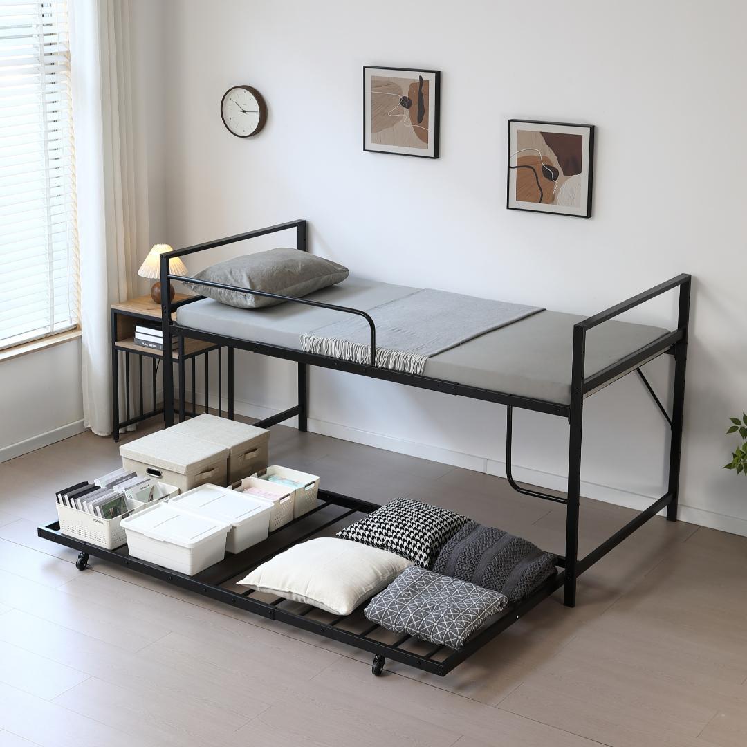 超人気✨！【高さ110cm】ロフトベッド 収納 北欧風 一人暮らしBLACK