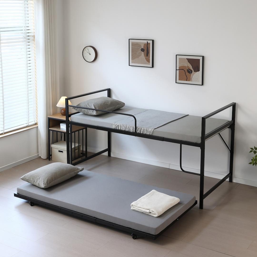 超人気✨！【高さ110cm】ロフトベッド 収納 北欧風 一人暮らしBLACK