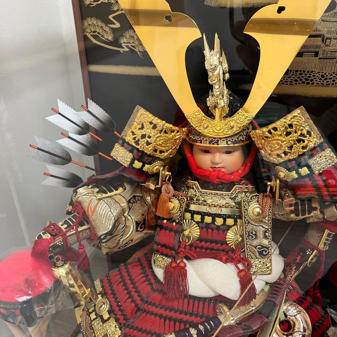 美品　五月人形　兜　鎧兜　五月端午節句人形鎧兜飾り　オルゴール付き　節句
