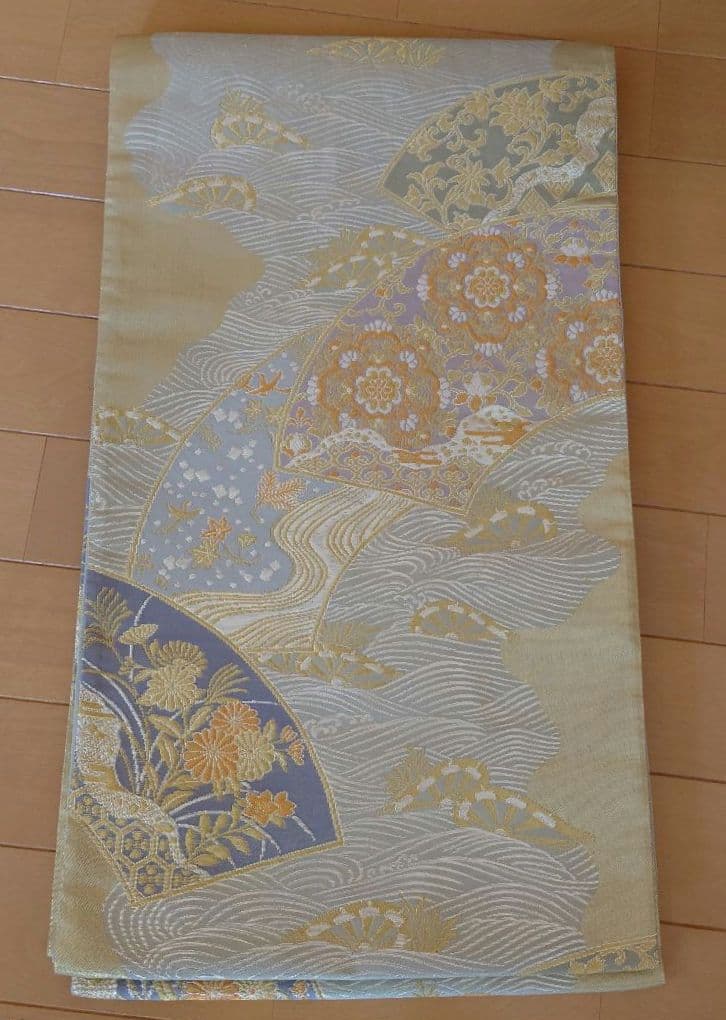 【美品】訪問着フルセット　正絹　袷　手描き　駒刺繍　金銀彩　唐織六通袋帯