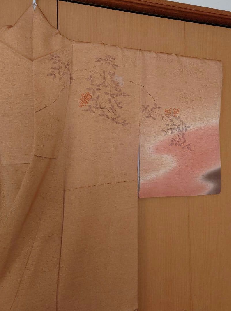 【美品】訪問着フルセット　正絹　袷　手描き　駒刺繍　金銀彩　唐織六通袋帯