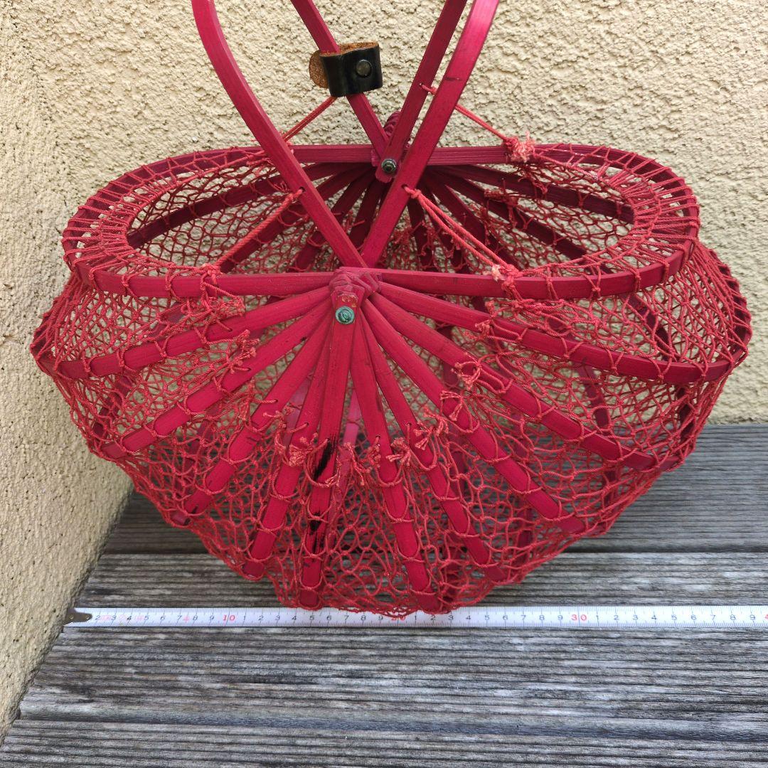 昭和レトロかご　折りたたみ式　ヴィンテージかご