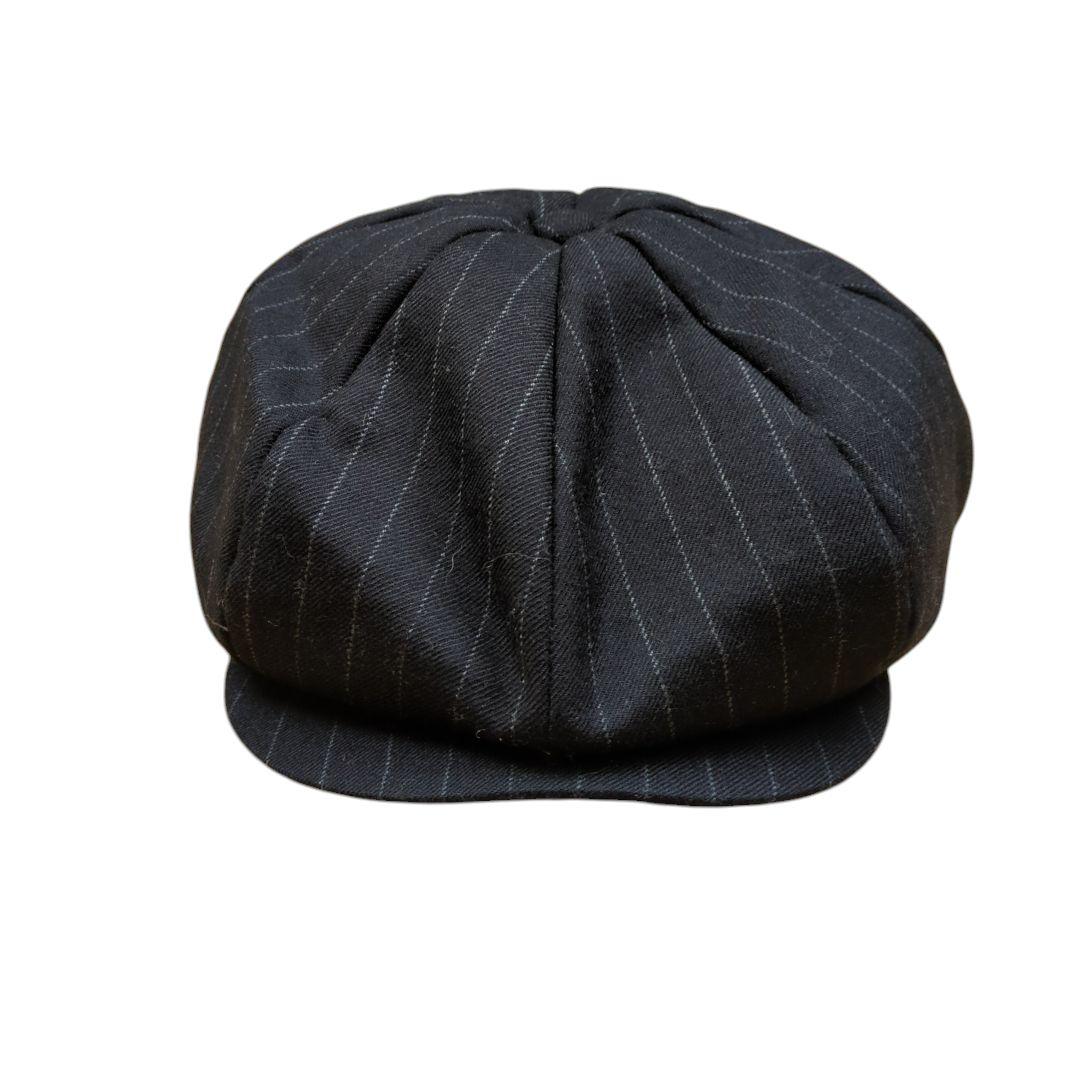 美品 GANGSTERVILLE ウール ストライプ キャスケット ブラック M