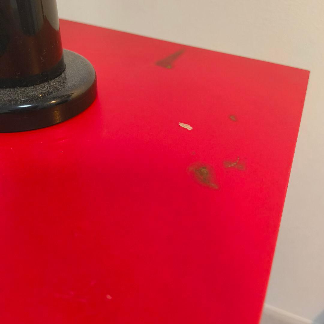 レトロポップ　木製　3段　赤　紺　ミッドセンチュリー　ミニ　バイカラー