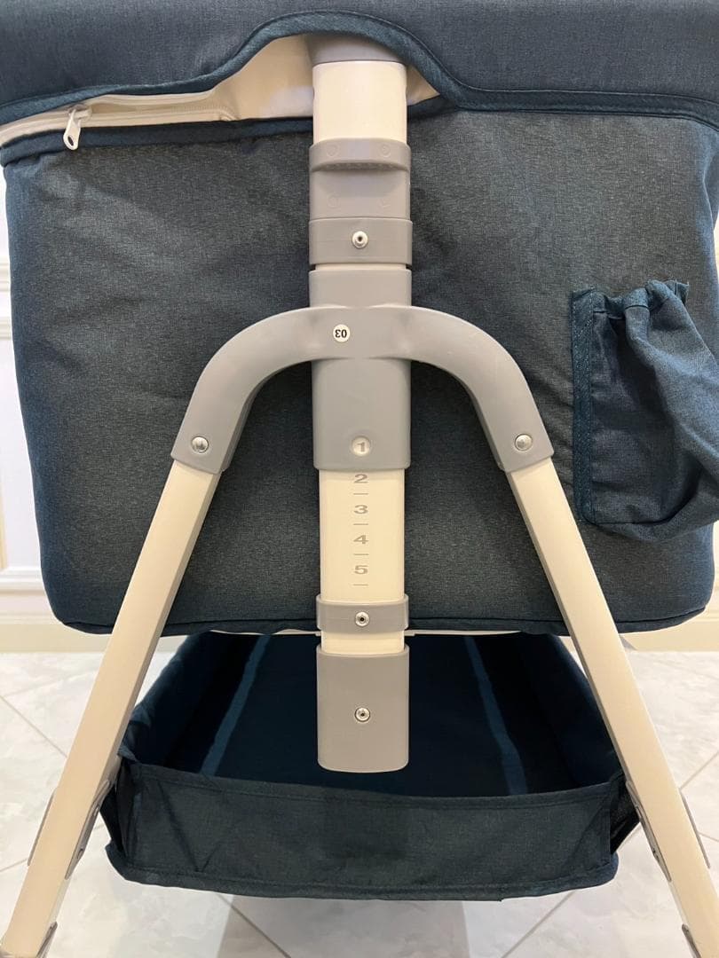 Vinona ベビーベッド 折りたたみ ハイローベッド グレー