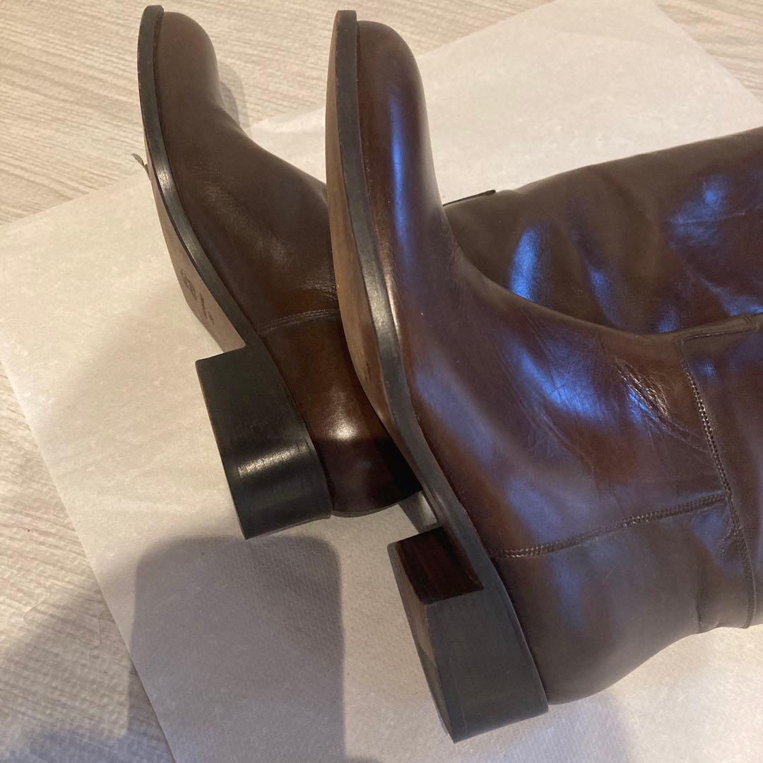 MachiYou　FOXEYダークブラウン レザー ロングブーツ