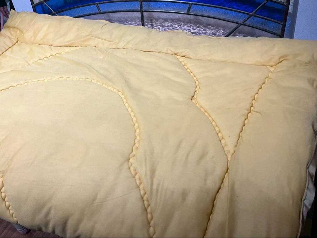 希少 掛布団 昭和レトロ 当時物 サテン インテリア ゴールド ビンテージ