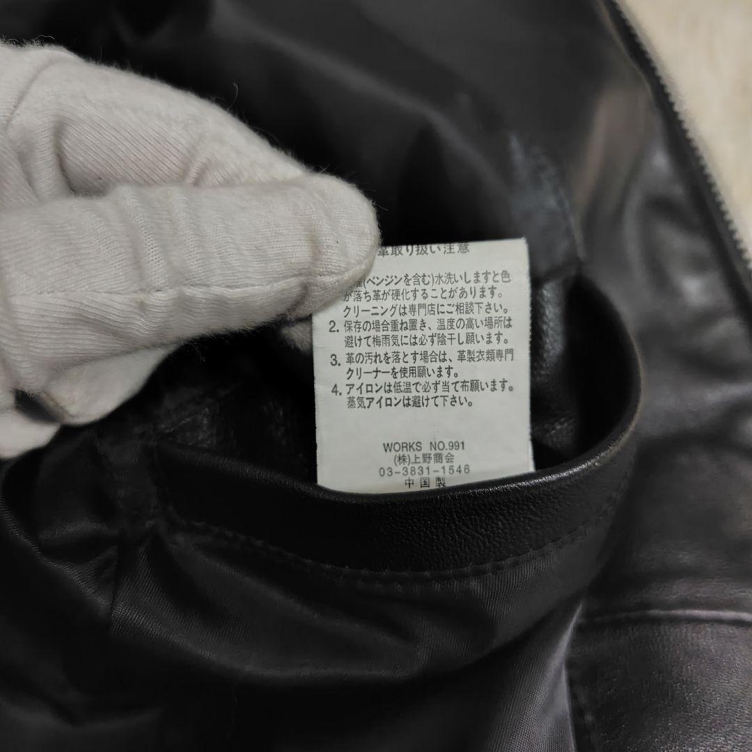 希少✨Schott ラムレザージャケット ロゴ刺繍 黒 XS