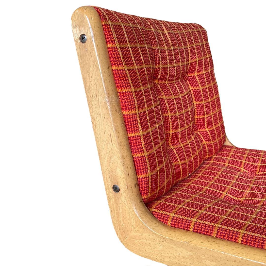 国産ヴィンテージ レトロ チトセ￼デスクチェア 昭和　ビンテージ 椅子 チェック