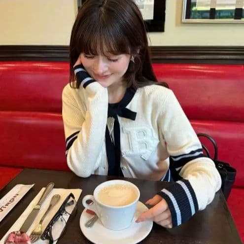 bibiy B. CLUB TIE CARDIGAN ホワイト 限定