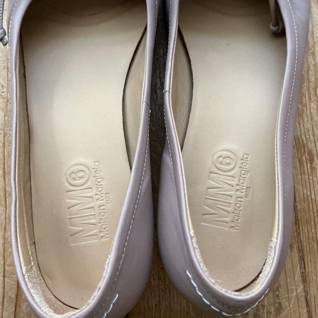 MM6 25cmリボンローヒールバレーシューズ