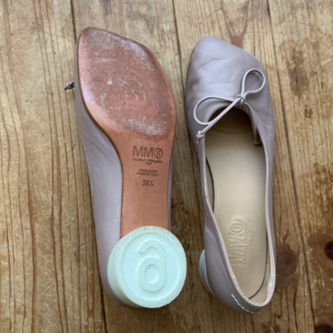 MM6 25cmリボンローヒールバレーシューズ