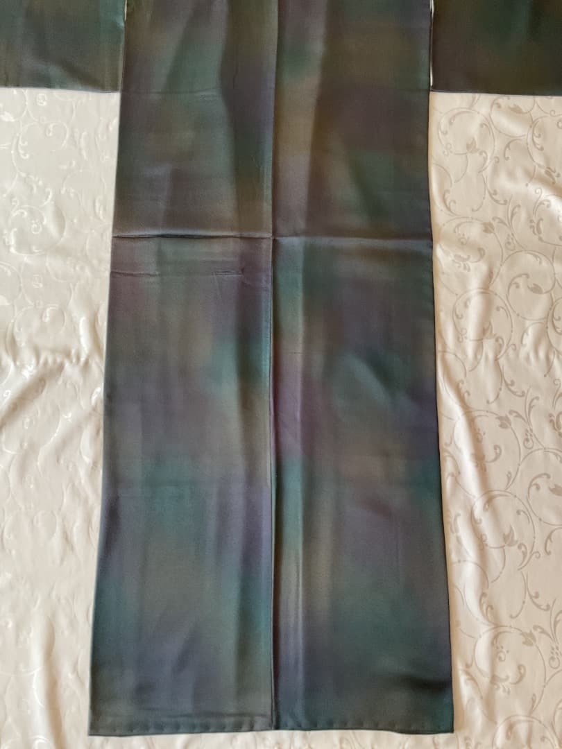 ぼかし染め　無地　着物　切り嵌め 名物裂　名古屋帯　帯締め　フルセット　正絹