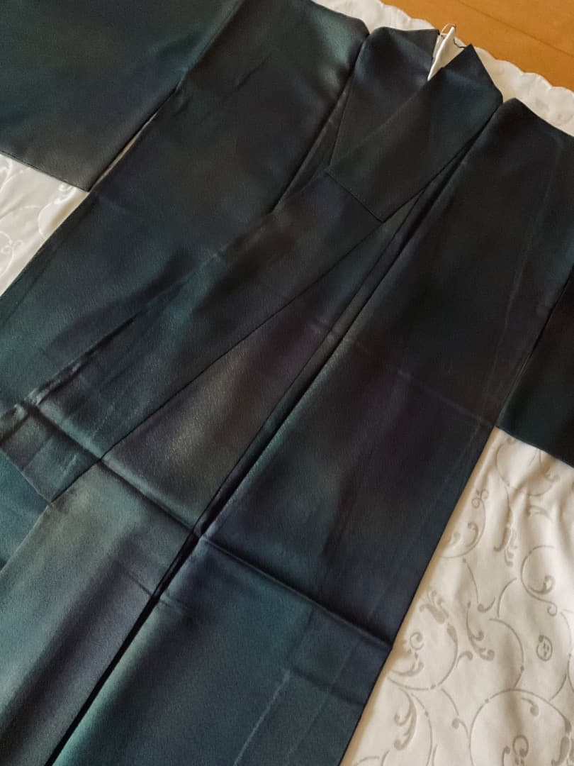 ぼかし染め　無地　着物　切り嵌め 名物裂　名古屋帯　帯締め　フルセット　正絹