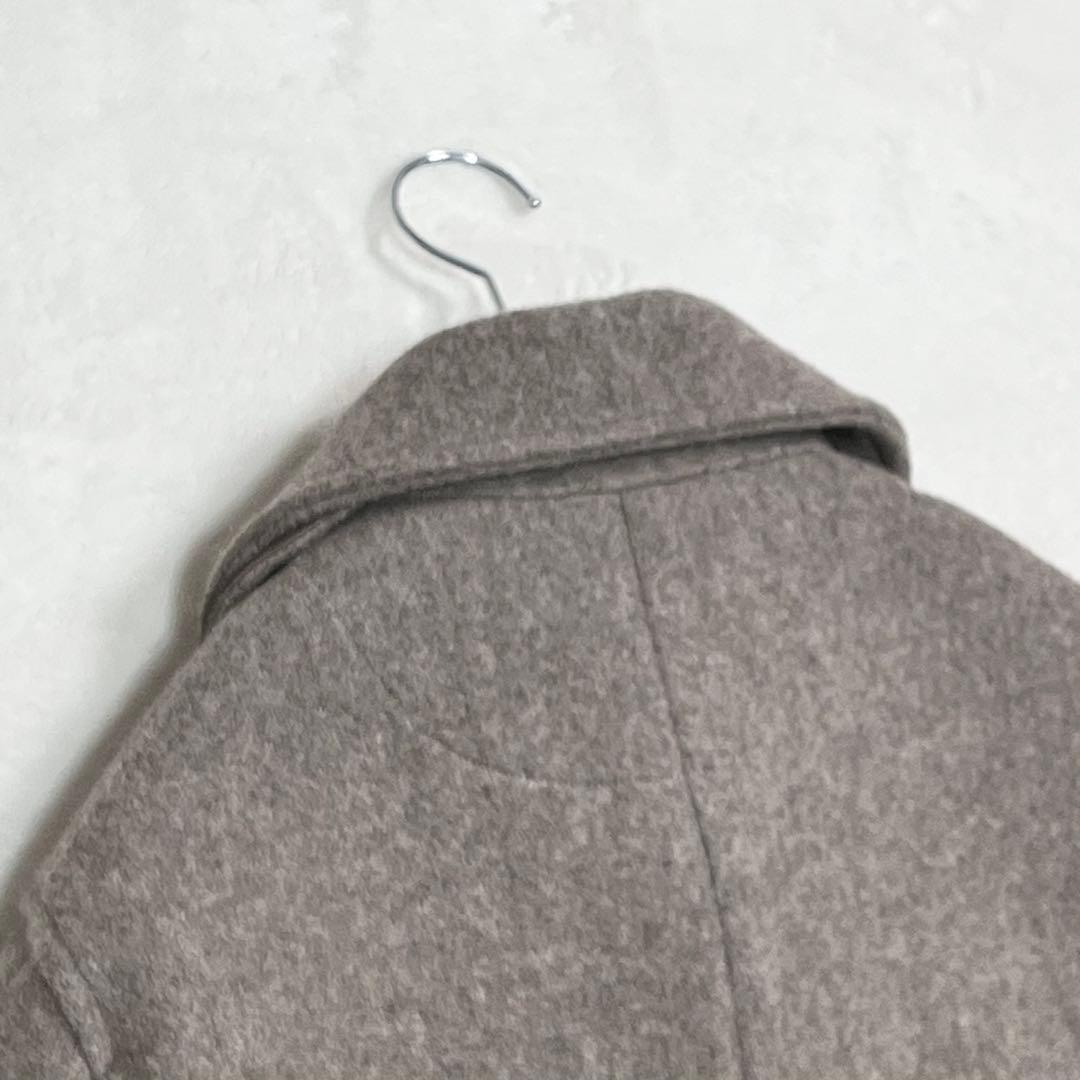 美品『ダントン』ウールモッサ メルトンジャケット 丸襟 くるみ釦 ベージュ 42