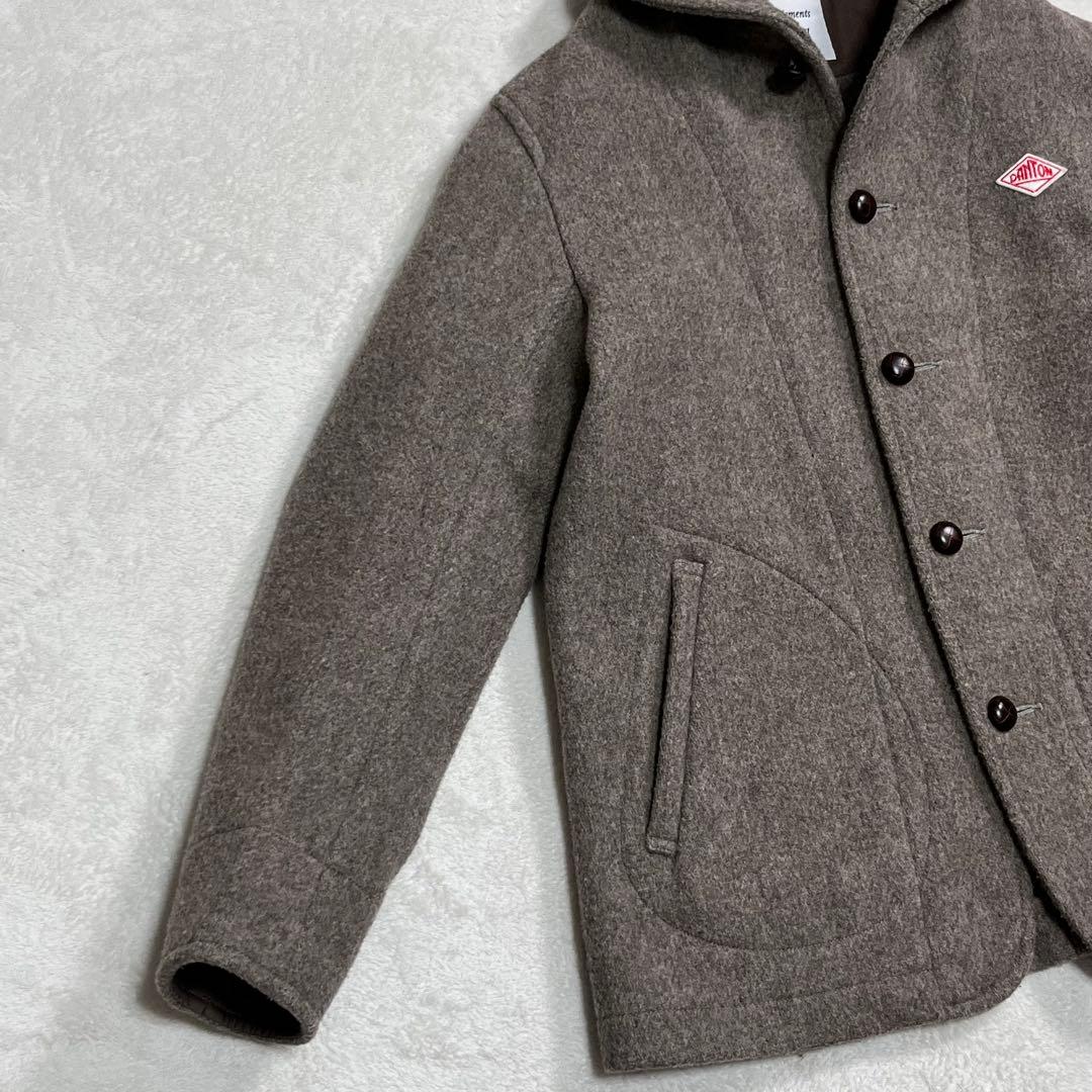 美品『ダントン』ウールモッサ メルトンジャケット 丸襟 くるみ釦 ベージュ 42
