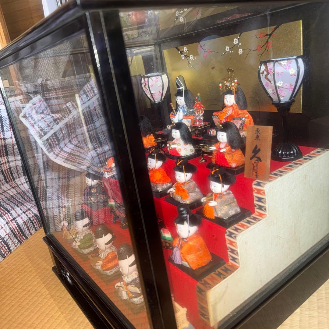 久月木目込5段飾り雛人形セット 伝統的デザイン ケース付き