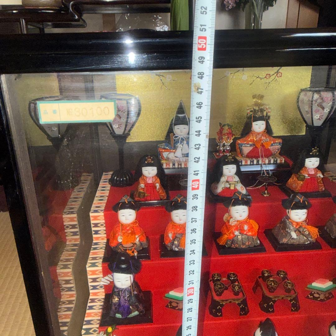 久月木目込5段飾り雛人形セット 伝統的デザイン ケース付き