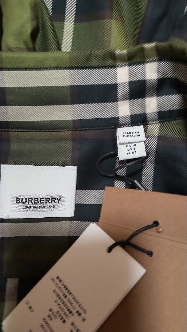 BURBERRY✨️オリーブグリーン・ チェックシャツ[タグ付き・未使用]