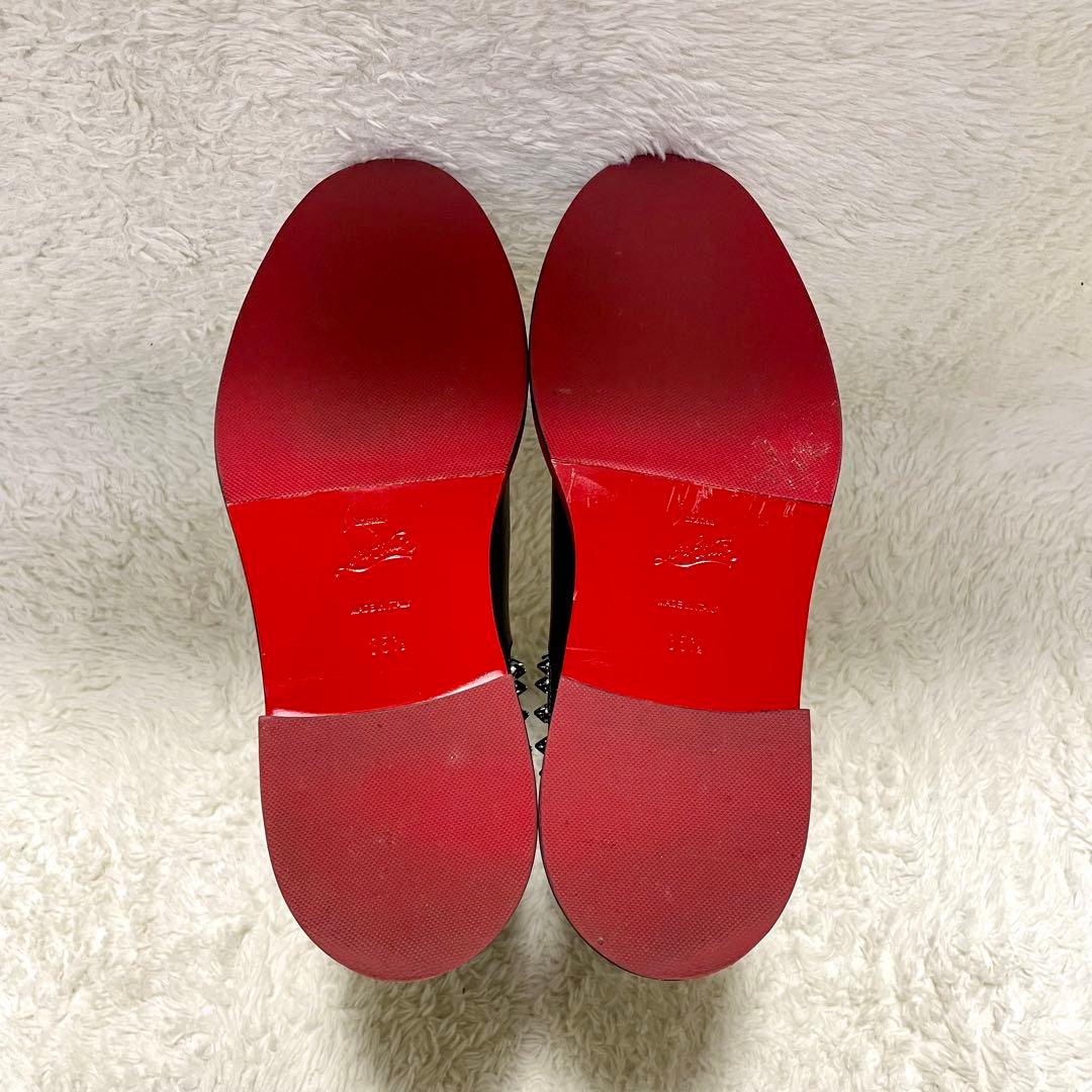 クリスチャンルブタン スタッズ レザー サイドゴアブーツ EU35.5