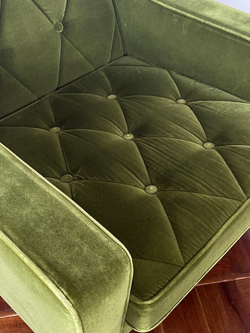 カリモク60 ロビーチェア オットマン セット モケットグリーン