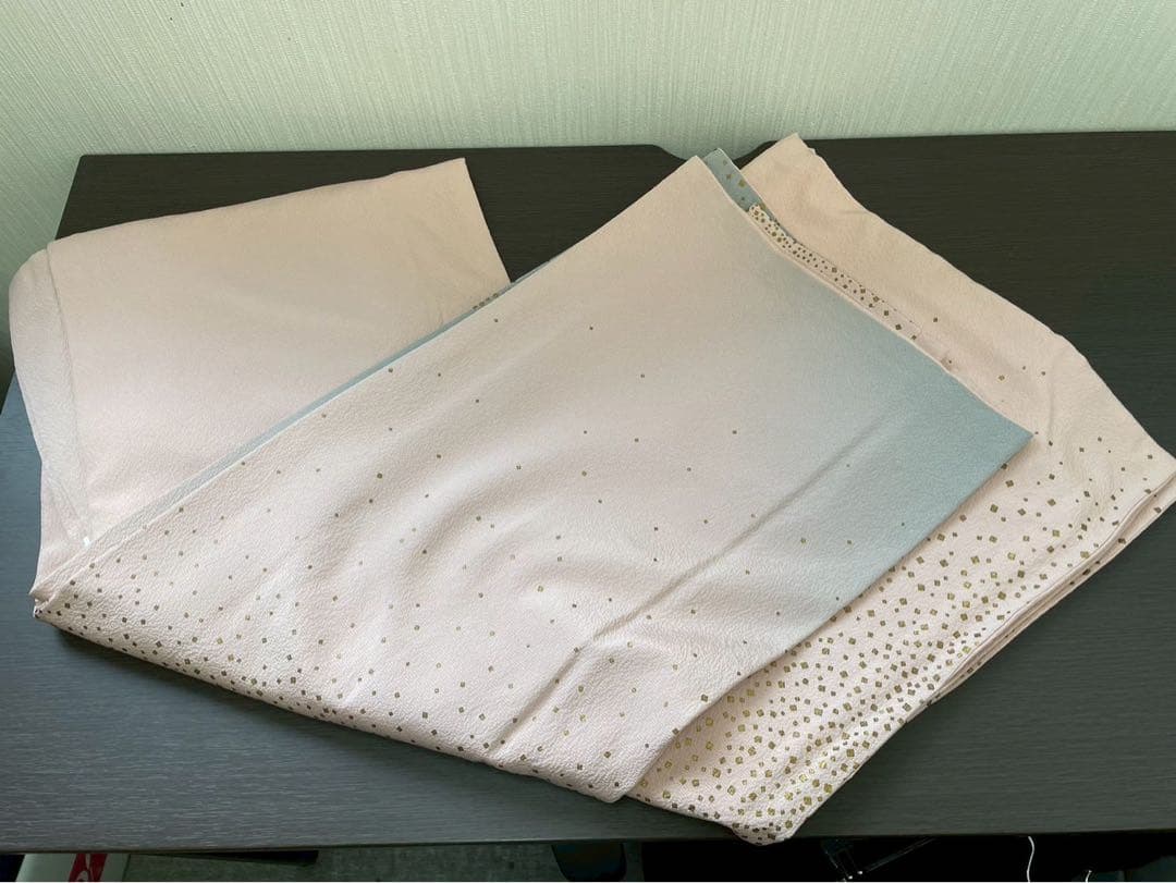 人間国宝　福田喜三郎　訪問着　単衣　箔散らし　暈し染め　金彩　正絹