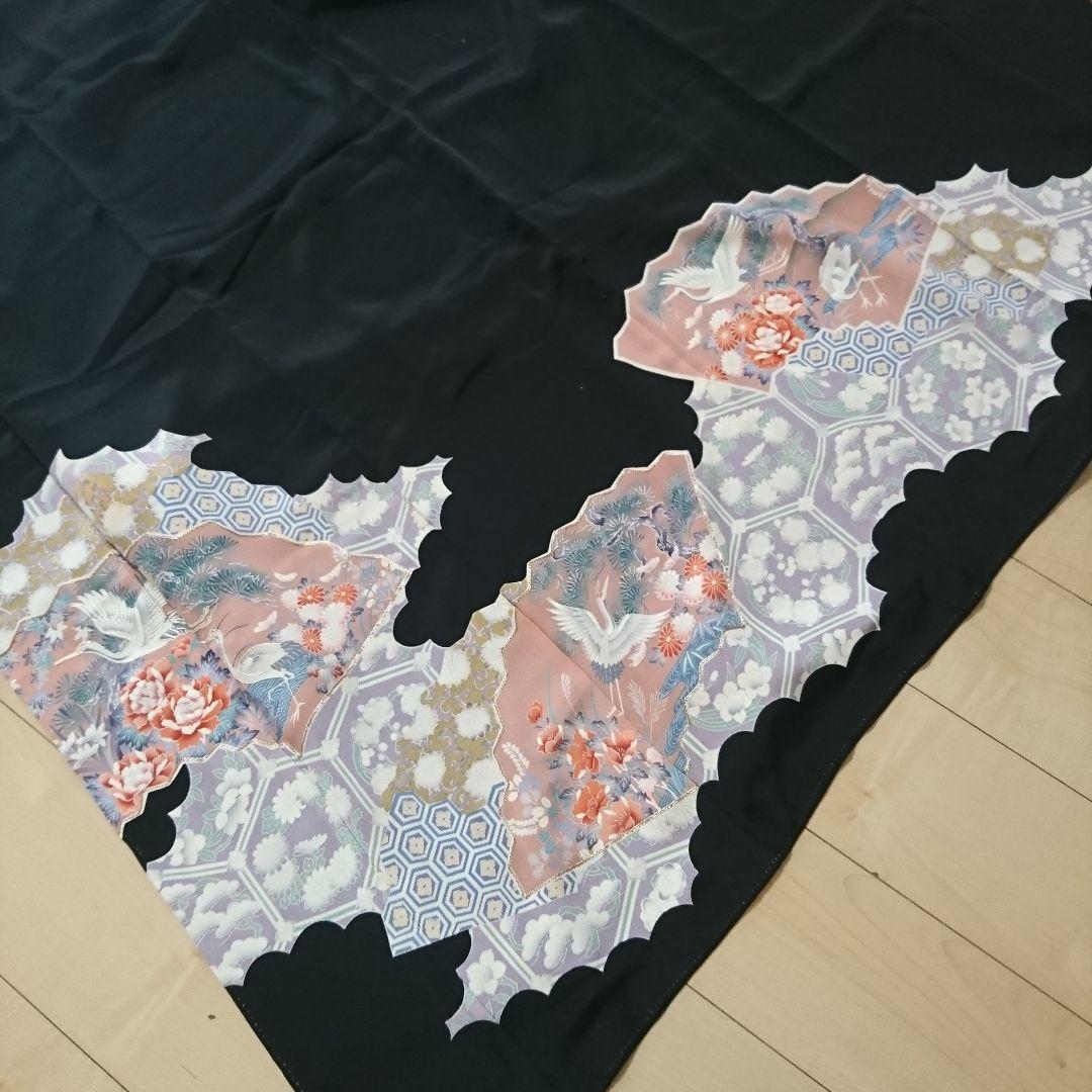 1574★正絹 黒留袖 着物 5枚セット おまとめ リメイク素材