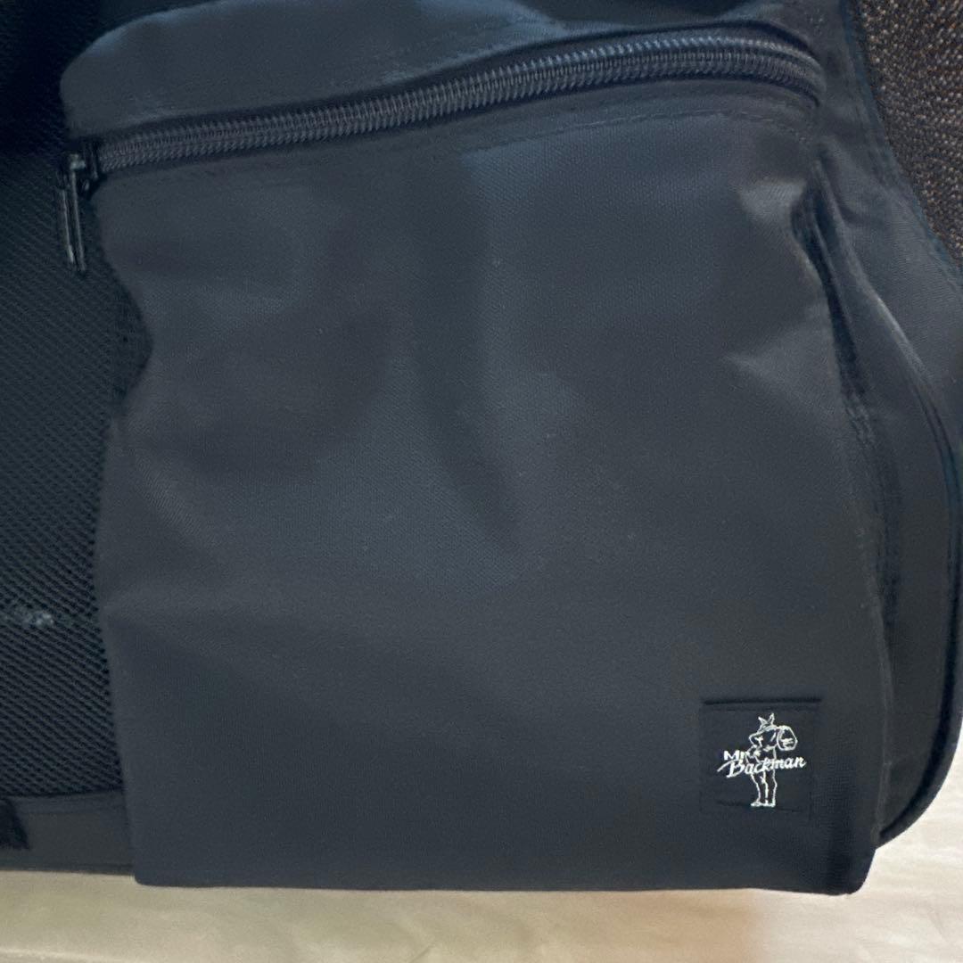 mr.backman ブラック ストライプハンドル キャリーバッグ